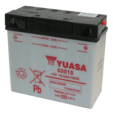 BATTERIA YUASA 52015 12V/20AH per BMW R 80 GS (1988-1995) - R 100 GS / R 100 GS Parigi Dakar / DUCATI Monster Vigili Urbani 600 - PRIMO EQUIPAGGIAMENTO -
