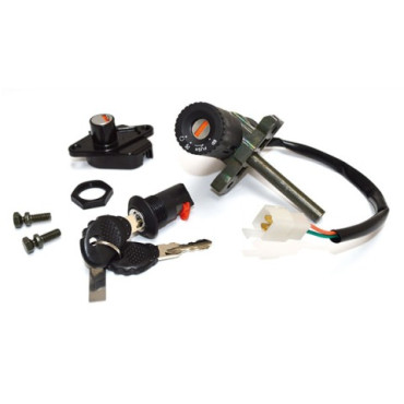 KIT SERRATURA 3 PZ. BLOCCASTERZO - SELLA -  PORTAOGGETTI PER APRILIA SPORTCITY 125 / 200 / 250