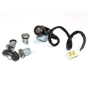 KIT SERRATURA 4 PZ. BLOCCASTERZO - SELLA - BAULETTO - BENZINA - PER HONDA SJ 50 BALI