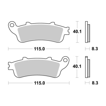 Pastiglie freno SBS Anteriore Sinterizzate (1 coppia per 1 disco), HONDA SILVERWING 400-600 FORZA 250 (00-04) JAZZ 250 Foresight 250