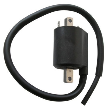 BOBINA ALTA TENSIONE GIAPPONESE F6T541 12V 4,2 Ohm - 2 FASTON INT.FORI 80 mm. - C/CAVO IN FUSIONE 50 cm. PER YAMAHA XVS 1100A CLASSIC