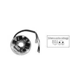 Statore 6 poli c/piastra per PIAGGIO VESPA PX 125/150/200/PX ARCOBALENO (81/97 -s/avv.to elet.) - VESPA PX-E 125/150/200 (98/01) - VESPA PX 125 EU2 (01/08) - VESPA PX 125/150 (11) - VESPA PX 200 (98/06)