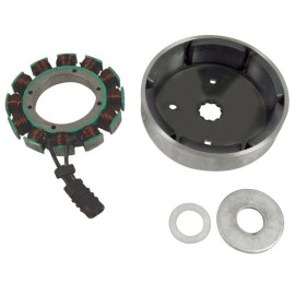 Volano completo monofase 12 poli 380W/32A per HARLEY DAVIDSON 1314 FLHR ROAD KING (96) - 1340 FLHS ELECTRA GLIDE SPORT (89/93) - 1314 FLHT ELECTRA GLIDE STANDARD (95/96) - 1314 FLHTC ELECTRA GLIDE CLASSIC (89/96)