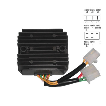 Regolatore di Tensione Giapponese SHINDENGEN SH689A-12 - 12V - C.C - Trifase - 8 Cavi con Sensore (5 + 3) - HONDA CBR 1100 XX SUPER BLACKBIRD (2001/2006)