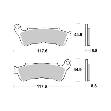 Pastiglie freno SBS Anteriore  (1 coppia per 1 disco), SUZUKI 125 BURGMAN (2007>) 125 / 150 SIXTEEN (2008>) 200 BURGMAN