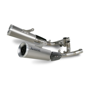 Coppia terminali di scarico Akrapovic SPLIT-ON fodera conico Titanio Omologati YAMAHA V MAX (2009-2015)