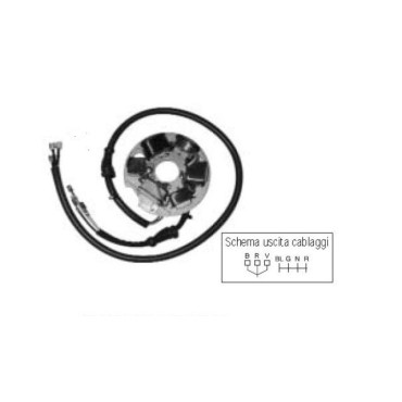 Statore Ducati 6 poli - c/piastra per PIAGGIO VESPA 125 PRIMAVERA ET3 ELETTONICA (76/83)
