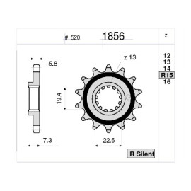 KIT TRASMISSIONE ORIGINALE DID - PIGNONE 16 - CORONA 45 - MAGLIE 108 - CATENA 520-VX2 - SUZUKI DR 500 SR (1982-1986)