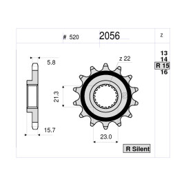 KIT TRASMISSIONE DID PIGNONE 14 CORONA 45 CATENA 520-VX 106 MAGLIE MODIFICA RAPPORTI -1 PIGNONE YAMAHA XT 600 E (1990/2003)