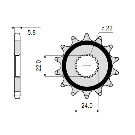 PIGNONE IN ACCIAIO CEMENTATO DA 14 DENTI PASSO 520 APRILIA RS 125  (1992-2011)