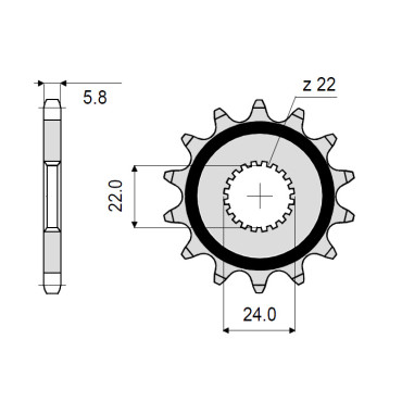 PIGNONE IN ACCIAIO CEMENTATO DA 14 DENTI PASSO 520 APRILIA RS 125  (1992-2011)