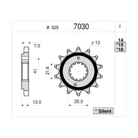 KIT TRASMISSIONE DID PIGNONE 16 CORONA 44 CATENA 525-VX MAGLIE 120 HONDA VT 600 C SHADOW (94/00)