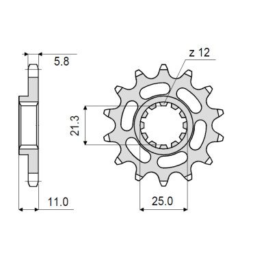 PIGNONE IN ACCIAIO CEMENTATO DA 13 DENTI PASSO 520 HUSQVARNA TE 310 (2009-2012)
