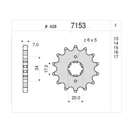 KIT TRASMISSIONE DID PIGNONE 15 CORONA 42 CATENA 428-D CBR 125 R (2005-2010)
