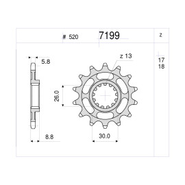 KIT TRASMISSIONE DID PIGNONE 18 CORONA 45 CATENA 520 ERV3 TRIUMPH SCRAMBLER 865 (2006-2011) MODIFICA + 2 DI CORONA