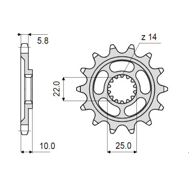 PIGNONE IN ACCIAIO CEMENTATO DA 15 DENTI PASSO 520 per MV AUGUSTA F3 675 - BRUTALE 675 (2012-2013)