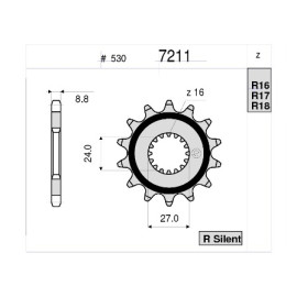 KIT TRASMISSIONE DID PIGNONE 18 CORONA 45 CATENA 50-ZVMX MODIFICA RAPPORTI +2 CORONA 120 MAGLIE SUZUKI GSX 1340 B-KING (2008-2012) - GSX-R 1340 Hayabusa (2008-2014)