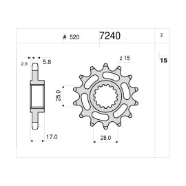 KIT TRASMISSIONE DID PIGNONE 15 CORONA 39 CATENA 520-ERV3 104 MAGLIE PER DUCATI PANIGALE 1199 (2012>)
