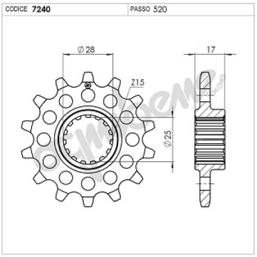 PIGNONE PROFESSIONALE 16 DENTI (PASSO 520) per DUCATI PANIGALE V4 / S (2018>) PIGNONE PROFESSIONALE 16 DENTI (PASSO 520) per DUCATI PANIGALE V4 / S (2018>)