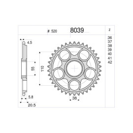 Kit GP Racing DID Passo 520, Pignone 15, Corona 42 Denti, CATENA DID 520 ERV3 G&G 104 MAGLIE per DUCATI STREETFIGHTER 848 (2012) - HYPERMOTARD 1100 (2007-2009) - MULTISTRADA 1100 - S (2007-2009) - HYPERMOTARD 1100S (2007-2009)