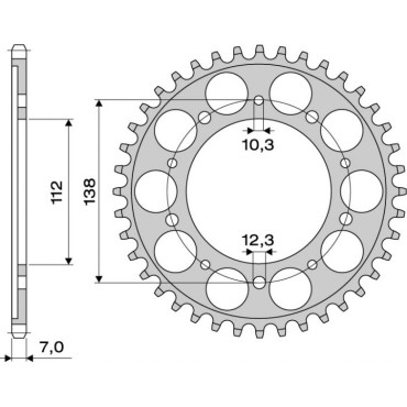 CORONA DA 41 DENTI IN ACCIAIO  PASSO ORIGINALE 525 per YAMAHA R1 (2015>)