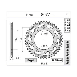 Kit GP Racing DID Passo 520, Pignone 16, Corona 41 Denti, CATENA DID 520-ERV3 G&G 110 MAGLIE per APRILIA RSV4 1000 RR - RF (2015)