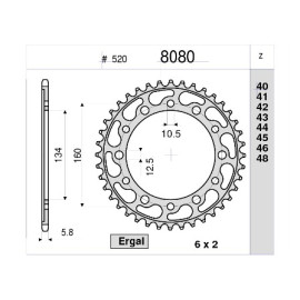 Kit GP Racing DID Passo 520, Pignone 16, Corona 42 Denti, CATENA DID 520-ERV3 G&G 106 MAGLIE per HONDA VTR 1000 SP-1 (Ratio - 2) (2000-2001)