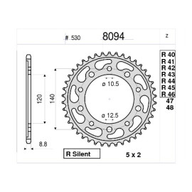 KIT TRASMISSIONE DID PIGNONE 17 CORONA 42 CATENA 50-ZVMX MODIFICA RAPPORTI +2 CORONA 112 MAGLIE SUZUKI SV 1000 - S (2003-2007)