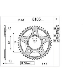 KIT TRASMISSIONE DID PIGNONE 16 CORONA 40 CATENA 525-ZVMX MODIFICA RAPPORTI +2 CORONA - 120 MAGLIE - KTM LC8 990 SUPERDUKE (2008-2011)