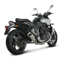 Coppia terminali di scarico Akrapovic SPLIT-ON fodera conico Titanio Omologati YAMAHA V MAX (2009-2015)