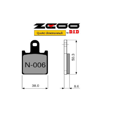 Pastiglie Freno ZCOO B006 mescola standard versione EX (1 coppia)
