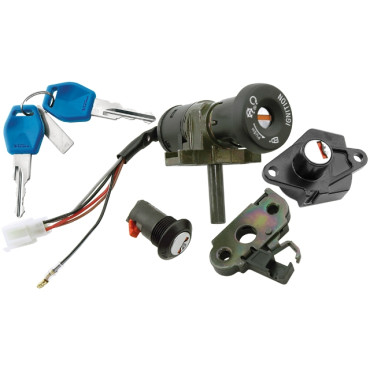 Kit serrature completo per MALAGUTI F15 Firefox 50 (96-98), F15 Firefox AC/LC 50 (05-06), F15 Firefox Euro2 50 (02-03), F15 Firefox Rst Euro2 2.3 50 (03-04), F15 Firefox Twin Disks & Special 50 (98-99), F15 Firefox Twin Disks Digit Kat 50 (98-00)