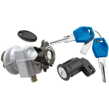 Kit serrature completo per PEUGEOT Jet Force 50 (03), Looxor 50 (01-03), Looxor TSDI 50 (02), Vivacity Catalitico 50 (99-02), Vivacity VSX 50 (02-04), Vivacity XR 50 (02-04), Jet Force 125 (03-04)