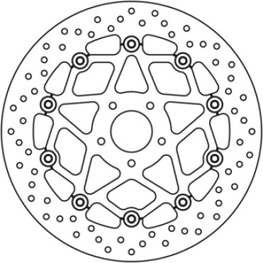 Disco Freno Anteriore Brembo Serie Oro Flottanti per KTM 690 DUKE ABS - DUKE R - Misure 320x52mm