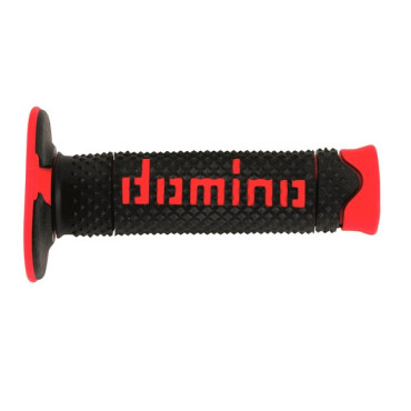 Manopole Domino BICOLORE TERMOPLASTICA NERO/ROSSO OFF-ROAD