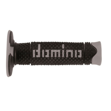 Manopole Domino BICOLORE TERMOPLASTICA NERO/GRIGIO OFF-ROAD