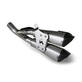 Doppio Terminale di scarico Akrapovic SPLIT-ON Esagonale Full Tianio Fondello Carbonio e DB-Killer Omologato DUCATI DIAVEL 1200 (2011/2013)