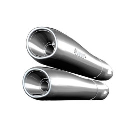 Coppia Terminali di Scarico Akrapovic SPLIT-ON S-HDDYSO1-HC Omologati Cromati per HARLEY DAVIDSON DYNA