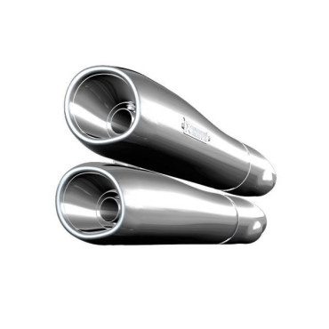 Coppia Terminali di Scarico Akrapovic SPLIT-ON S-HDDYSO1-HC Omologati Cromati per HARLEY DAVIDSON DYNA