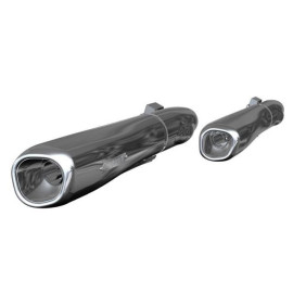 Coppia Terminali di Scarico Akrapovic SPLIT-ON S-HDDYSO2-HC Omologati Cromati per HARLEY DAVIDSON DYNA