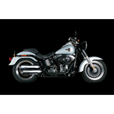 Coppia Terminali di Scarico Akrapovic SPLIT-ON Omologati Cromati per HARLEY DAVIDSON SOFTAIL FLSTF