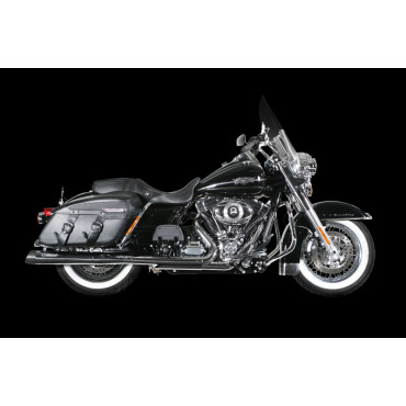 Coppia Terminali di Scarico Akrapovic SPLIT-ON Omologati Cromati con Fondello Nero per HARLEY DAVIDSON TOURING