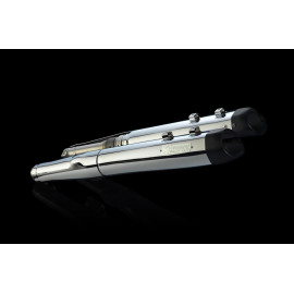 Coppia Terminali di Scarico Akrapovic SPLIT-ON Omologati Cromati con Fondello Nero per HARLEY DAVIDSON TOURING