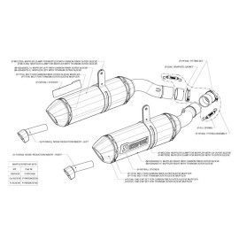 Coppia terminali di scarico Akrapovic SPLIT-ON Esagonali in full Titanio DB-Killer Omologati KAWASAKI Z 1000 / Z 1000 ABS / Z 1000 SX (2010/2013)