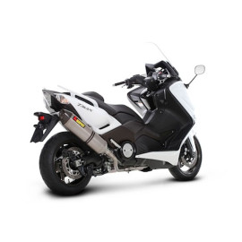 Scarico Completo Akrapovic RACING Esagonale in Acciaio Inox NON omologato fodero titanio fondello carbonio per YAMAHA T-MAX 500 /T-MAX 530 (08/14)