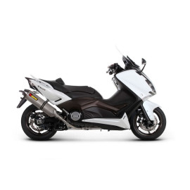 Scarico Completo Akrapovic RACING Esagonale in Acciaio Inox NON omologato fodero titanio fondello carbonio per YAMAHA T-MAX 500 /T-MAX 530 (08/14)