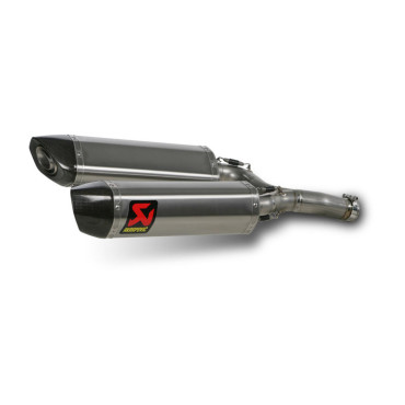 Coppia terminali di scarico Akrapovic SPLIT-ON Esagonali in Acciaio Inox / Carbonio Omologati SUZUKI B-KING (2008/2013)