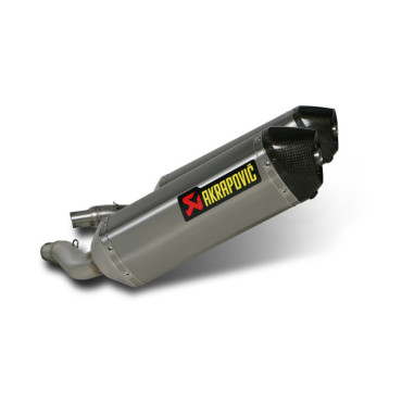 Coppia terminali di scarico Akrapovic SPLIT-ON Esagonali in full Titanio con DB-Killer Omologati TRIUMPH STREET TRIPLE 675 / R (2008/2012)