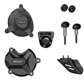 KIT COMPLETO GB RACING PROTEZIONI CARTER (3 PEZZI) + NOTTOLINI CAVALLETTO + PROTEZIONE CORONA PER BMW S1000RR (2009-2016)
