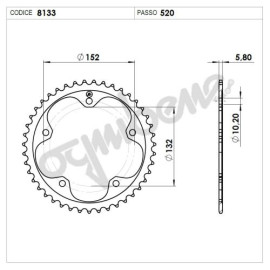 KIT GP  PASSO 520 CATENA ERV7 per MV AGUSTA F3 675 (17-19 ) (RC 18-19)